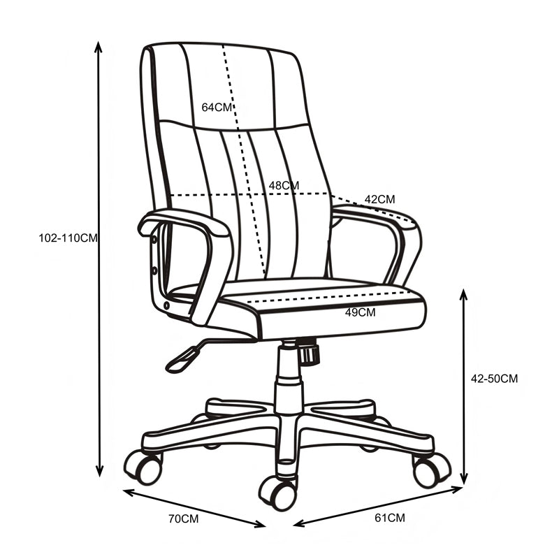 Καρέκλα γραφείου διευθυντή Roby  με pu χρώμα μαύρο - Image 10