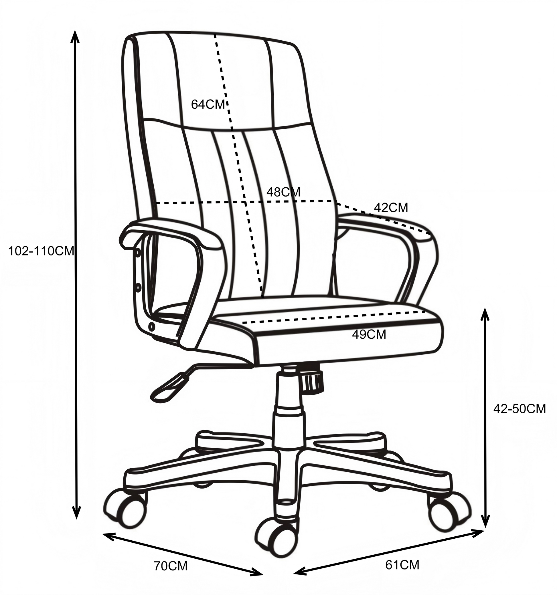 Καρέκλα γραφείου διευθυντή Roby  με pu χρώμα μαύρο - Image 11