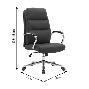 Καρέκλα γραφείου διευθυντή Normie  pu μαύρο 58x65x103-111εκ - Pakobazaar