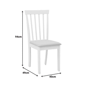 Καρέκλα Houston  rubberwood σε λευκή απόχρωση 40x49x94εκ - Pakobazaar