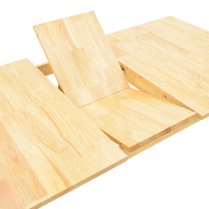 Tραπέζι επεκτεινόμενο Country  rubberwood σε φυσική απόχρωση 120-150x80x74εκ - Pakobazaar