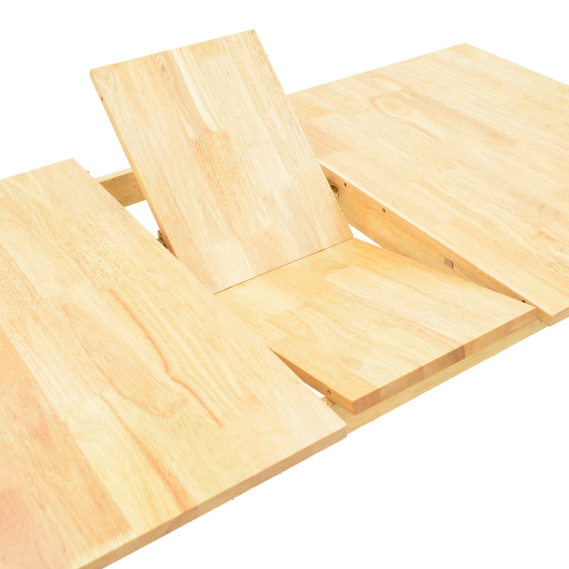 Tραπέζι επεκτεινόμενο Country  rubberwood σε φυσική απόχρωση 120-150x80x74εκ - Pakobazaar