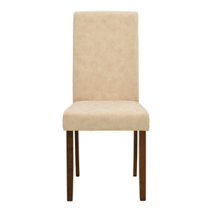 Καρέκλα Zeben  αντικέ εκρού ύφασμα με καρυδί rubberwood 43,5x55,5x93,5εκ - Pakobazaar