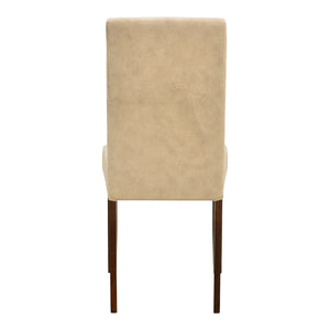 Καρέκλα Zeben  αντικέ εκρού ύφασμα με καρυδί rubberwood 43,5x55,5x93,5εκ - Pakobazaar