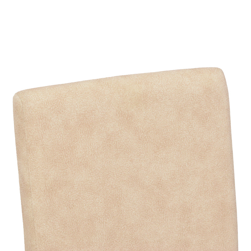 Καρέκλα Zeben  αντικέ εκρού ύφασμα με καρυδί rubberwood 43,5x55,5x93,5εκ - Pakobazaar