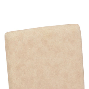 Καρέκλα Zeben  αντικέ εκρού ύφασμα με καρυδί rubberwood 43,5x55,5x93,5εκ - Pakobazaar