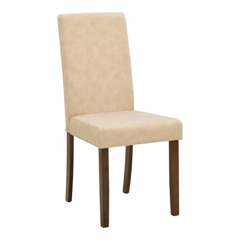 Καρέκλα Zeben  αντικέ εκρού ύφασμα με καρυδί rubberwood 43,5x55,5x93,5εκ - Pakobazaar