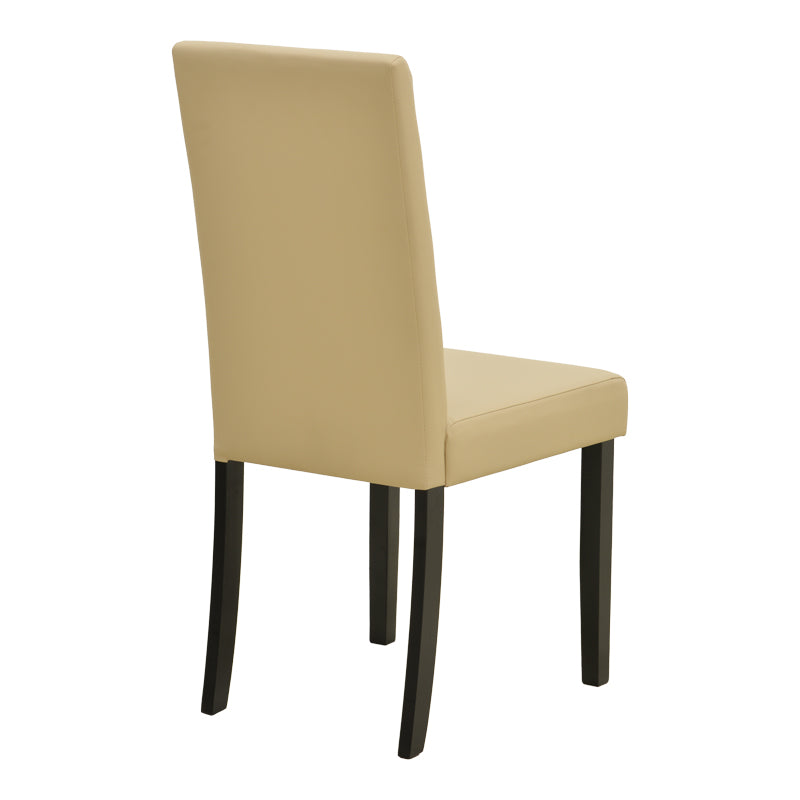 Καρέκλα Zeben  εκρού PU με πόδι μαύρο rubberwood 43,5x55,5x93,5εκ - Pakobazaar