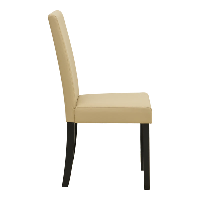 Καρέκλα Zeben  εκρού PU με πόδι μαύρο rubberwood 43,5x55,5x93,5εκ - Pakobazaar
