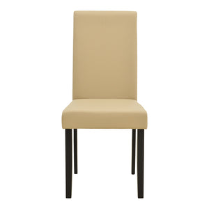 Καρέκλα Zeben  εκρού PU με πόδι μαύρο rubberwood 43,5x55,5x93,5εκ - Pakobazaar