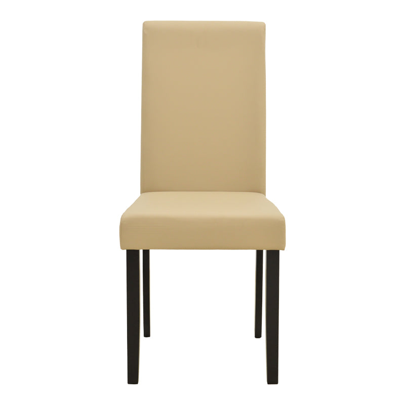 Καρέκλα Zeben  εκρού PU με πόδι μαύρο rubberwood 43,5x55,5x93,5εκ - Pakobazaar