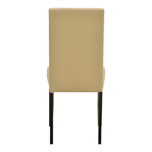 Καρέκλα Zeben  εκρού PU με πόδι μαύρο rubberwood 43,5x55,5x93,5εκ - Pakobazaar