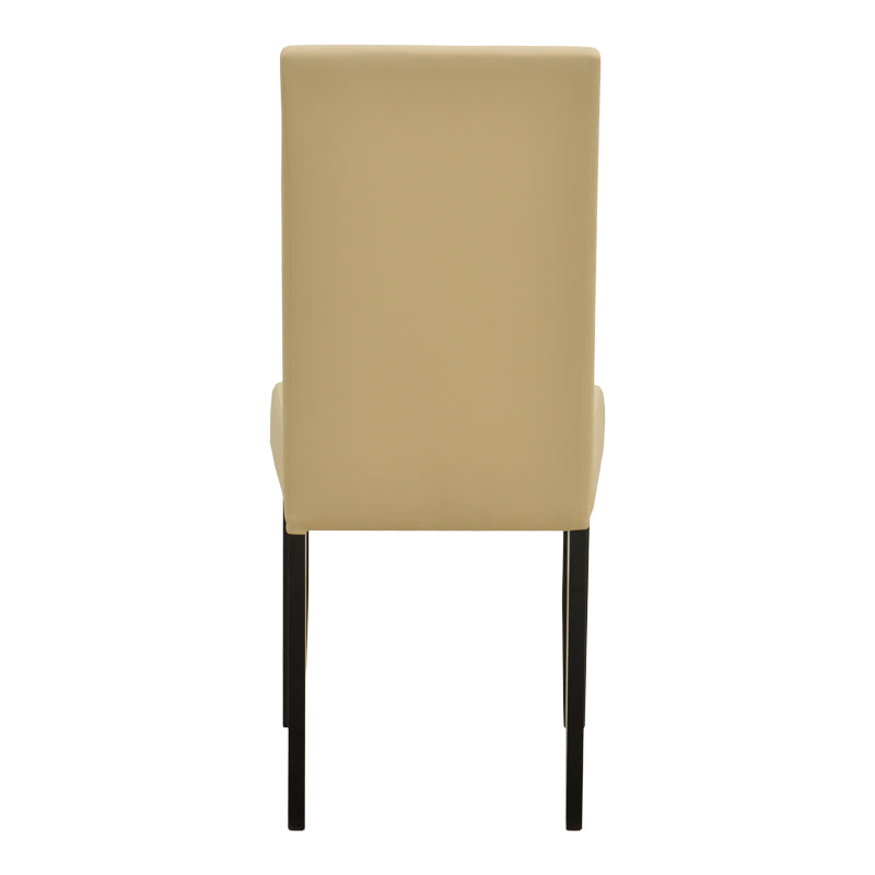 Καρέκλα Zeben  εκρού PU με πόδι μαύρο rubberwood 43,5x55,5x93,5εκ - Pakobazaar