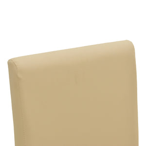 Καρέκλα Zeben  εκρού PU με πόδι μαύρο rubberwood 43,5x55,5x93,5εκ - Pakobazaar