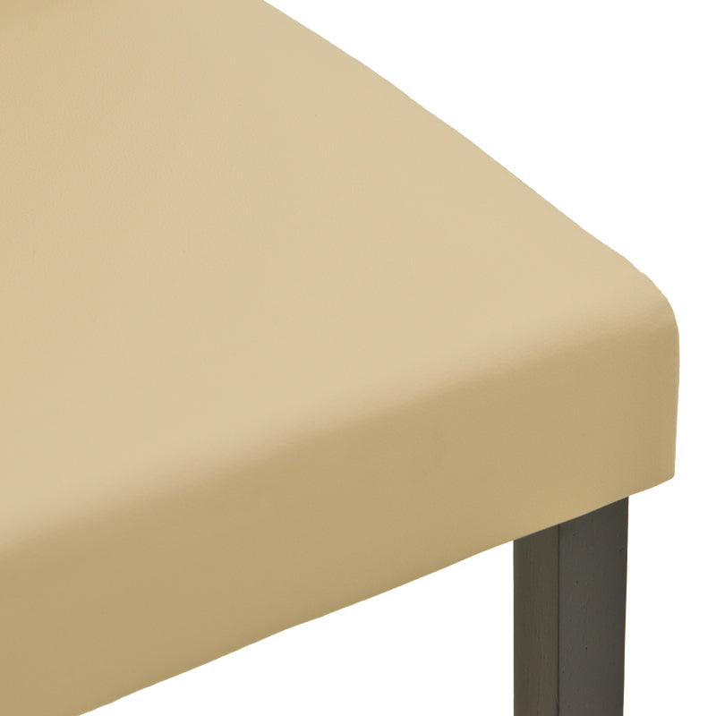 Καρέκλα Zeben  εκρού PU με πόδι μαύρο rubberwood 43,5x55,5x93,5εκ - Pakobazaar
