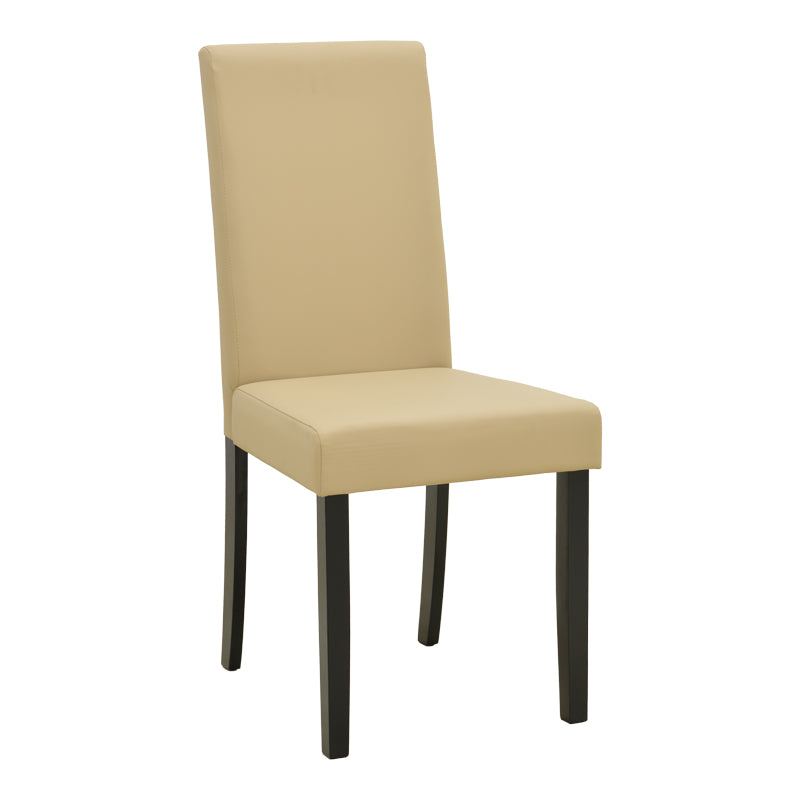 Καρέκλα Zeben  εκρού PU με πόδι μαύρο rubberwood 43,5x55,5x93,5εκ - Pakobazaar