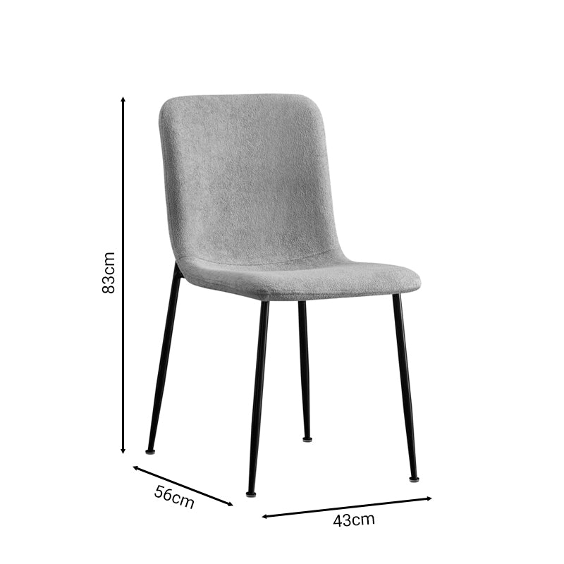 Καρέκλα Gratify  γκρι ύφασμα-πόδι μαύρο μέταλλο 43x56x83εκ - Image 2