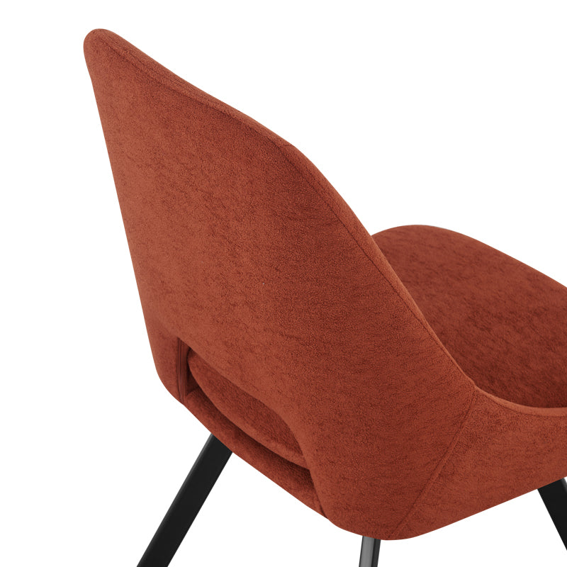Καρέκλα Initiate  terracotta ύφασμα-πόδι μαύρο μέταλλο 48x57x85εκ - Pakobazaar