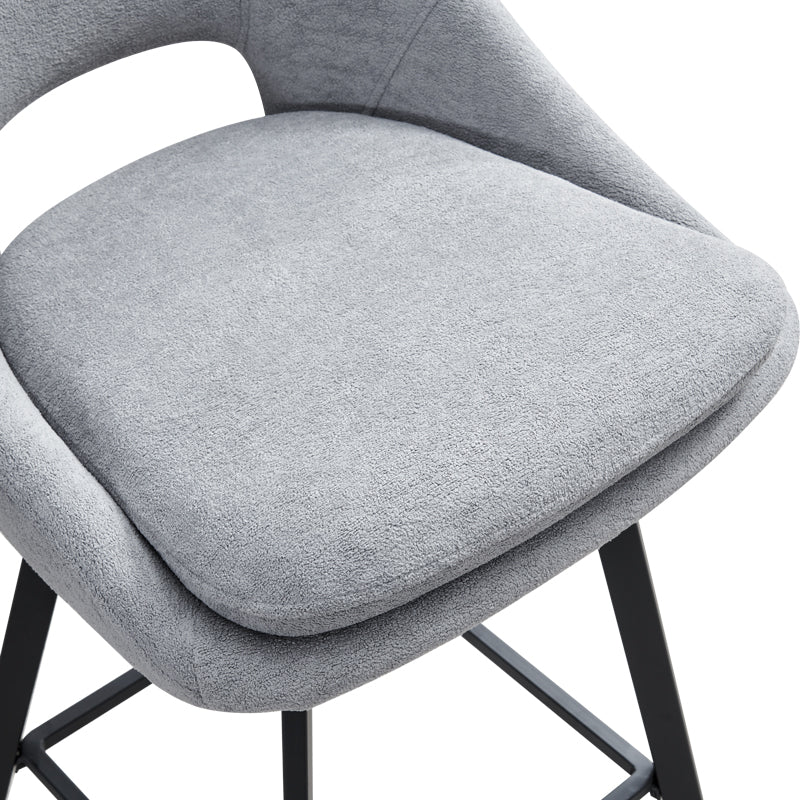 Σκαμπό μπαρ Initiate  γκρι ύφασμα με μαύρο μεταλλικό πόδι 48x56x98εκ - Pakobazaar