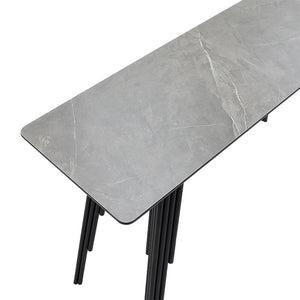 Κονσόλα Lifo  MDF ανθρακί cement-μαύρο 120x40x75εκ - Image 4