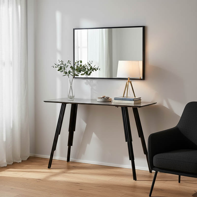 Κονσόλα Lifo  MDF ανθρακί cement-μαύρο 120x40x75εκ - Image 1