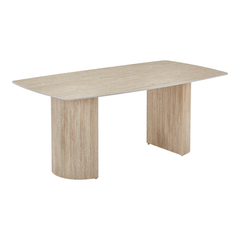 Τραπέζι Loosir  mdf-sandstone σε όψη τραβερτίνας 180x90x74εκ - Pakobazaar