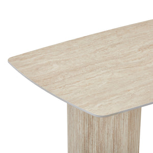 Τραπέζι Loosir  mdf-sandstone σε όψη τραβερτίνας 180x90x74εκ - Pakobazaar