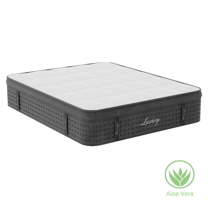 Στρώμα Luxury  pocket spring+gel memory foam+latex μονής όψης aloe vera 34-36cm 160x200εκ - Image 1