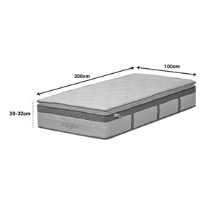 Στρώμα Utopia  pocket spring με ανώστρωμα 30-32cm 100x200εκ - Image 5