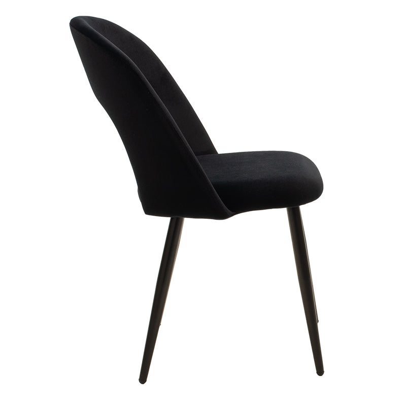 Καρέκλα Jonah  βελούδο μαύρο-μαύρο πόδι - Image 3