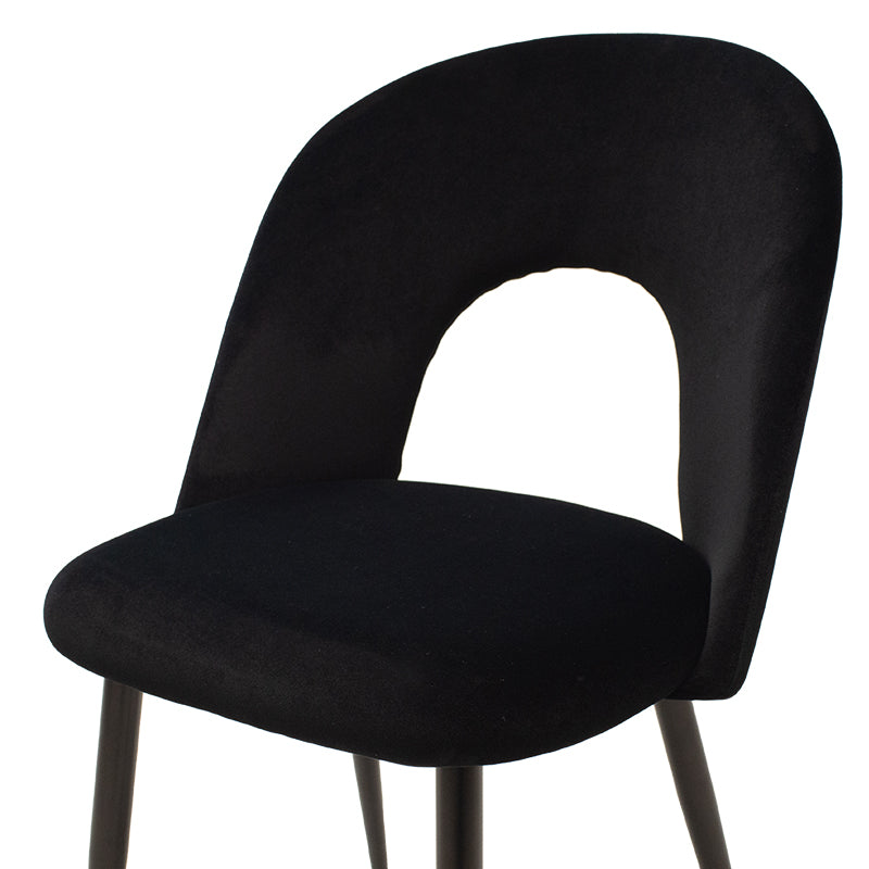 Καρέκλα Jonah  βελούδο μαύρο-μαύρο πόδι - Image 5