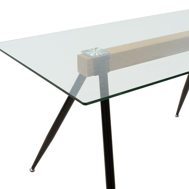 Τραπέζι Astrid  γυάλινο 10χιλ - πόδι μαύρο 140x80x75εκ - Image 4