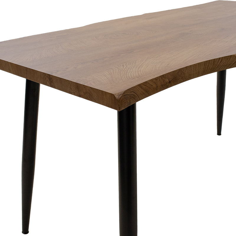 Τραπέζι Neve  MDF καρυδί-πόδι μεταλλικό μαύρο 140x80x75εκ - Pakobazaar