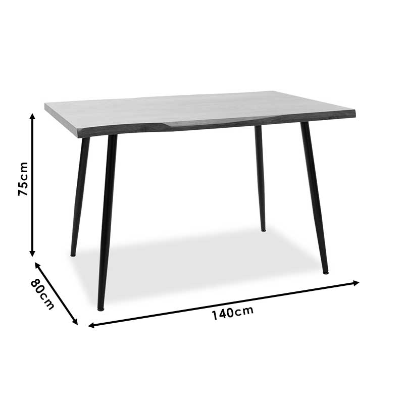 Τραπέζι Neve  MDF καρυδί-πόδι μεταλλικό μαύρο 140x80x75εκ - Pakobazaar
