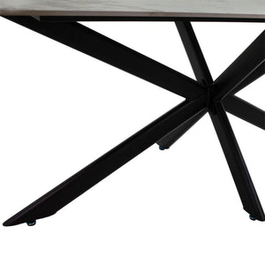 Τραπέζι Bethan  sintered stone λευκό μαρμάρου-μαύρο 180x90x75εκ - Pakobazaar