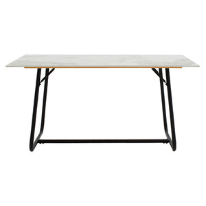 Τραπέζι Revello  sintered stone λευκό μαρμάρου-μαύρο 150x90x75εκ - Pakobazaar