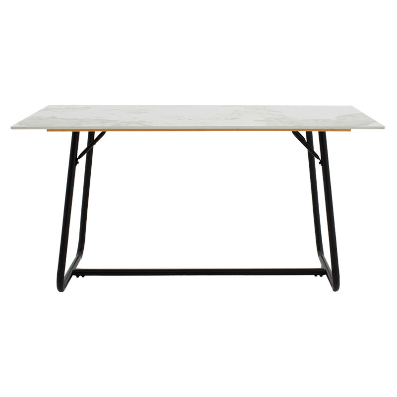 Τραπέζι Revello  sintered stone λευκό μαρμάρου-μαύρο 150x90x75εκ - Pakobazaar
