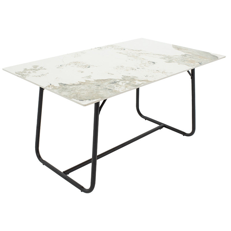 Τραπέζι Revello  sintered stone λευκό μαρμάρου-μαύρο 150x90x75εκ - Pakobazaar