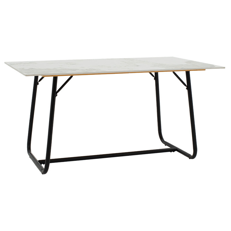 Τραπέζι Revello  sintered stone λευκό μαρμάρου-μαύρο 150x90x75εκ - Pakobazaar