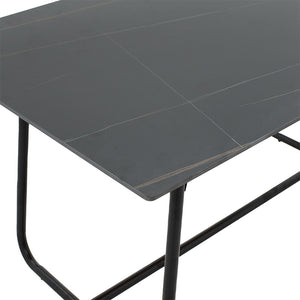 Τραπέζι Revello  sintered stone μαύρο μαρμάρου-μαύρο 150x90x75εκ - Pakobazaar
