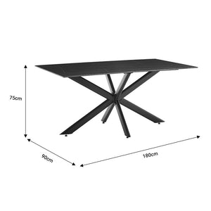 Τραπέζι Bethan  sintered stone γκρι cement-μαύρο 180x90x75εκ - Image 5