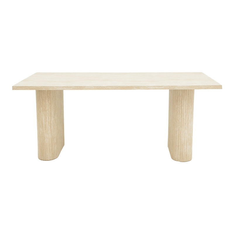 Τραπέζι Loozir  mdf σε όψη τραβερτίνας 180x90x75εκ - Pakobazaar
