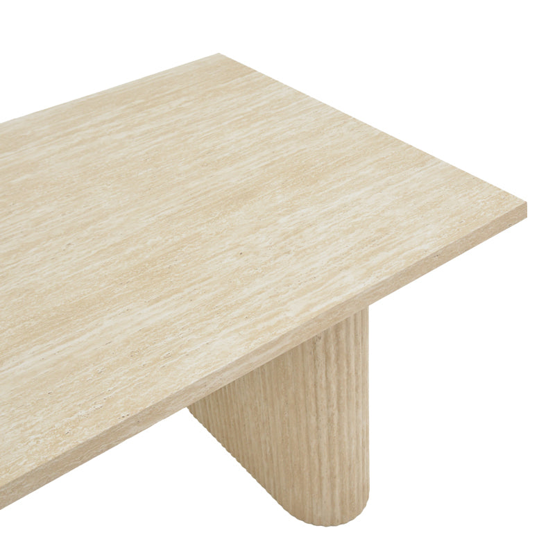 Τραπέζι Loozir  mdf σε όψη τραβερτίνας 180x90x75εκ - Pakobazaar