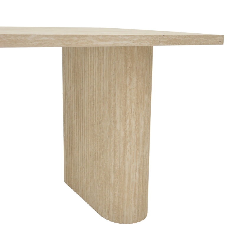 Τραπέζι Loozir  mdf σε όψη τραβερτίνας 180x90x75εκ - Pakobazaar