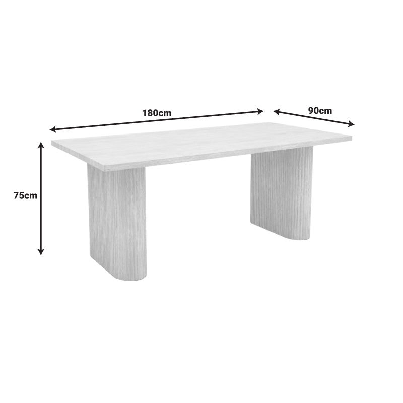 Τραπέζι Loozir  mdf σε όψη τραβερτίνας 180x90x75εκ - Pakobazaar