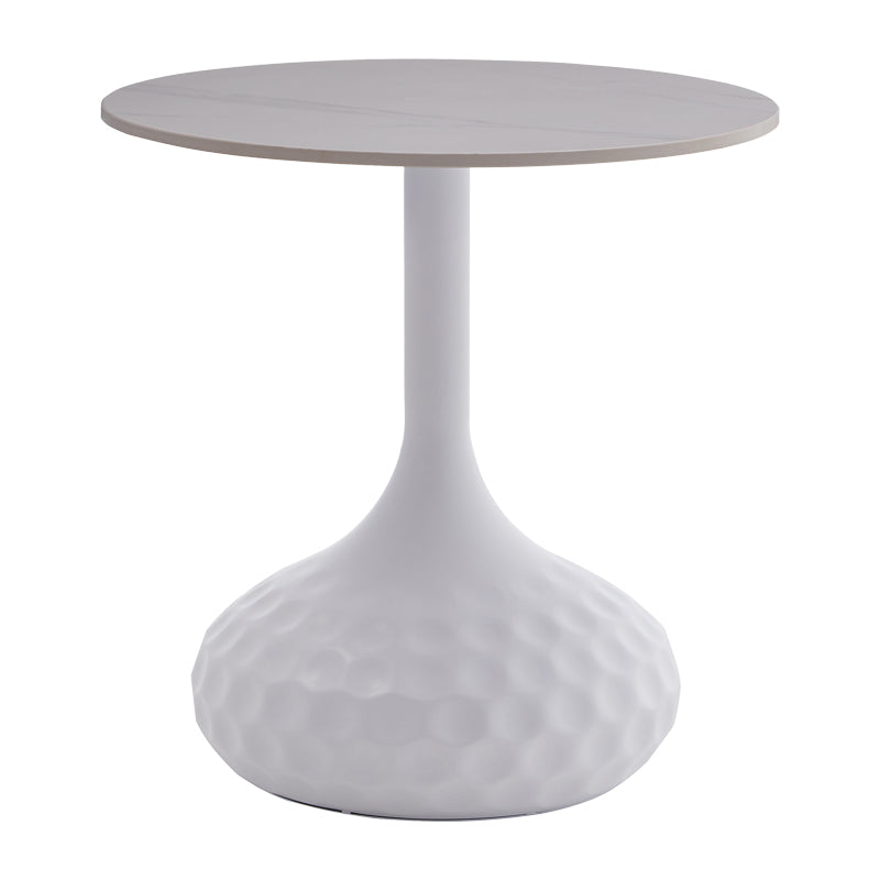 Βοηθητικό τραπέζι Fabron Inart λευκό sintered stone Φ50x52εκ - Image 2