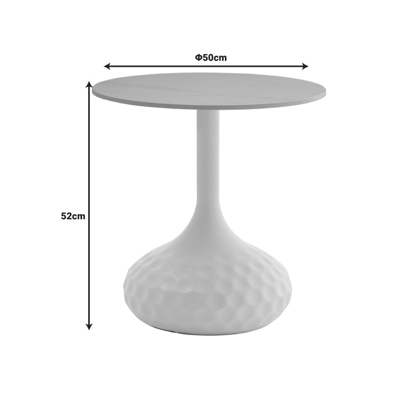 Βοηθητικό τραπέζι Fabron Inart λευκό sintered stone Φ50x52εκ - Image 5