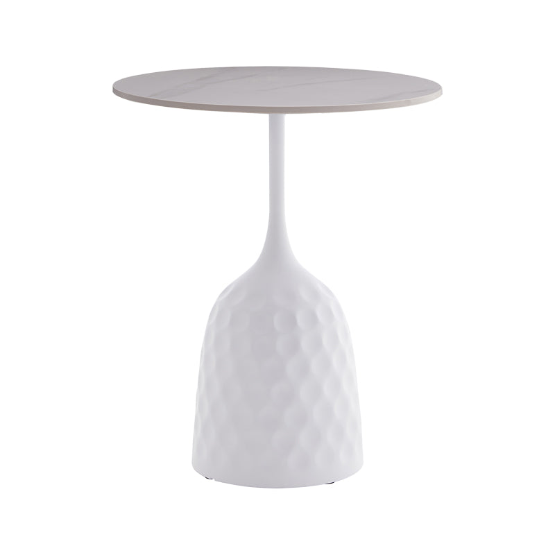 Βοηθητικό τραπέζι Kousien Inart λευκό sintered stone Φ50x60εκ - Image 2