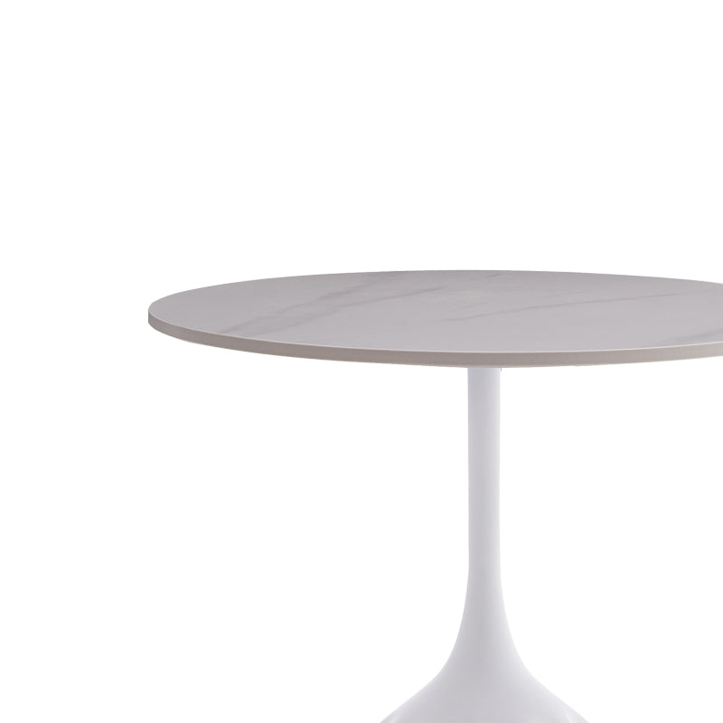 Βοηθητικό τραπέζι Kousien Inart λευκό sintered stone Φ50x60εκ - Image 3