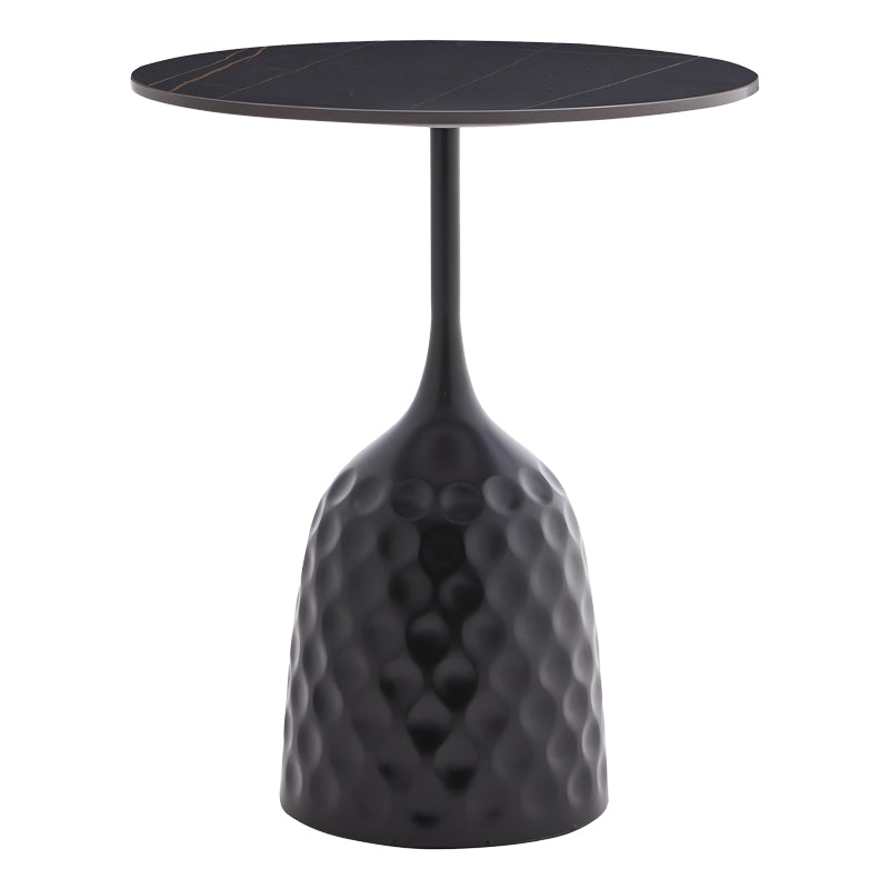 Βοηθητικό τραπέζι Kousien Inart μαύρο sintered stone Φ50x60εκ - Pakobazaar